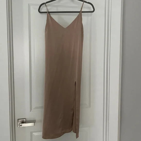 aritzia silk slip dress Only Slip Satin Maxi Dress